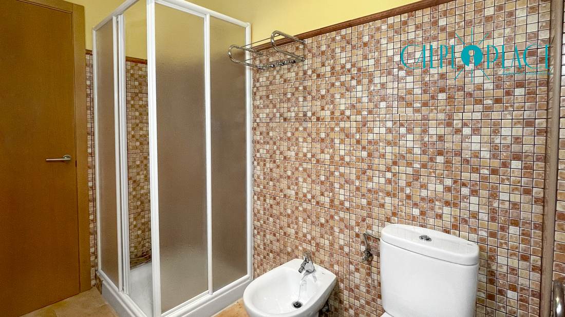 Baño con ducha y alicatado de mosaico