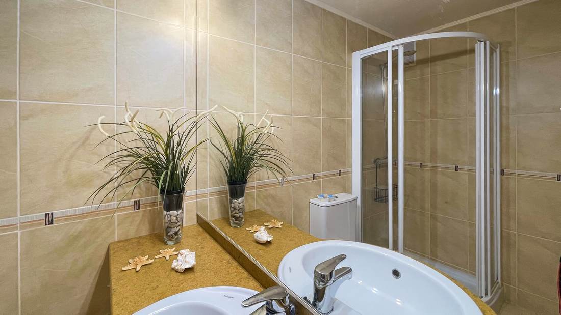 Baño con plato de ducha y mampara